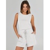 image:imageANRABESS Romper for Women Short Jumpsuit Summer Casual Dressy Sleeveless Outfits Beach Vacation 2026 Trendy One Piece ClothesWhite
