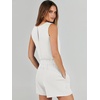 image:imageANRABESS Romper for Women Short Jumpsuit Summer Casual Dressy Sleeveless Outfits Beach Vacation 2026 Trendy One Piece ClothesWhite