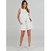 image:imageANRABESS Romper for Women Short Jumpsuit Summer Casual Dressy Sleeveless Outfits Beach Vacation 2026 Trendy One Piece ClothesWhite