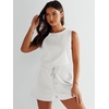 image:imageANRABESS Romper for Women Short Jumpsuit Summer Casual Dressy Sleeveless Outfits Beach Vacation 2026 Trendy One Piece ClothesWhite