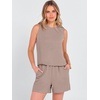 image:imageANRABESS Two Piece Sets for Women Summer Casual Sleeveless Tank Top Matching Shorts Lounge Sets Pajamas 2026 Trendy ClothesLight Camel