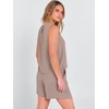 image:imageANRABESS Two Piece Sets for Women Summer Casual Sleeveless Tank Top Matching Shorts Lounge Sets Pajamas 2026 Trendy ClothesLight Camel