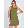 image:imageANRABESS Two Piece Sets for Women Summer Casual Sleeveless Tank Top Matching Shorts Lounge Sets Pajamas 2026 Trendy ClothesOlive Green