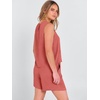 image:imageANRABESS Two Piece Sets for Women Summer Casual Sleeveless Tank Top Matching Shorts Lounge Sets Pajamas 2026 Trendy ClothesOrange Red
