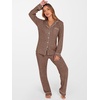 image:imageANRABESS Women Pajama Lounge Sets 2026 Fall 2 Piece Outfits Ribbed Long Sleeve Matching PJ Set Sleepwear LoungewearBrown