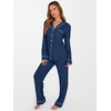 image:imageANRABESS Women Pajama Lounge Sets 2026 Fall 2 Piece Outfits Ribbed Long Sleeve Matching PJ Set Sleepwear LoungewearDeep Blue