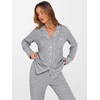 image:imageANRABESS Women Pajama Lounge Sets 2026 Fall 2 Piece Outfits Ribbed Long Sleeve Matching PJ Set Sleepwear LoungewearGrey