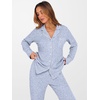 image:imageANRABESS Women Pajama Lounge Sets 2026 Fall 2 Piece Outfits Ribbed Long Sleeve Matching PJ Set Sleepwear LoungewearLight Blue