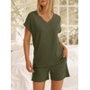 image:imageANRABESS Women Summer Two Piece Lounge Sets Top Matching Shorts Pajama Set 2026 Spring Casual Outfits Beach Vacation ClothesArmy Green