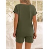 image:imageANRABESS Women Summer Two Piece Lounge Sets Top Matching Shorts Pajama Set 2026 Spring Casual Outfits Beach Vacation ClothesArmy Green