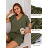 image:imageANRABESS Women Summer Two Piece Lounge Sets Top Matching Shorts Pajama Set 2026 Spring Casual Outfits Beach Vacation ClothesArmy Green