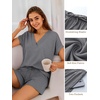 image:imageANRABESS Women Summer Two Piece Lounge Sets Top Matching Shorts Pajama Set 2026 Spring Casual Outfits Beach Vacation ClothesGray