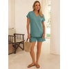 image:imageANRABESS Women Summer Two Piece Lounge Sets Top Matching Shorts Pajama Set 2026 Spring Casual Outfits Beach Vacation ClothesGray Green