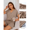 image:imageANRABESS Women Summer Two Piece Lounge Sets Top Matching Shorts Pajama Set 2026 Spring Casual Outfits Beach Vacation ClothesLight Khaki