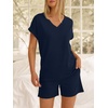 image:imageANRABESS Women Summer Two Piece Lounge Sets Top Matching Shorts Pajama Set 2026 Spring Casual Outfits Beach Vacation ClothesNavy Blue