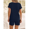 image:imageANRABESS Women Summer Two Piece Lounge Sets Top Matching Shorts Pajama Set 2026 Spring Casual Outfits Beach Vacation ClothesNavy Blue