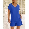 image:imageANRABESS Women Summer Two Piece Lounge Sets Top Matching Shorts Pajama Set 2026 Spring Casual Outfits Beach Vacation ClothesRoyal Blue