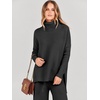 image:imageANRABESS Women Two Piece Outfits Oversized Turtleneck Knit Pullover Sweater Top Wide Leg Pants Lounge Set Sweatsuit 2026 FallBlack