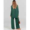 image:imageANRABESS Women Two Piece Outfits Oversized Turtleneck Knit Pullover Sweater Top Wide Leg Pants Lounge Set Sweatsuit 2026 FallDark Green