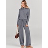 image:imageANRABESS Women Two Piece Outfits Oversized Turtleneck Knit Pullover Sweater Top Wide Leg Pants Lounge Set Sweatsuit 2026 FallDark Grey