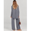 image:imageANRABESS Women Two Piece Outfits Oversized Turtleneck Knit Pullover Sweater Top Wide Leg Pants Lounge Set Sweatsuit 2026 FallDark Grey