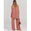 image:imageANRABESS Women Two Piece Outfits Oversized Turtleneck Knit Pullover Sweater Top Wide Leg Pants Lounge Set Sweatsuit 2026 FallRust