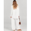 image:imageANRABESS Women Two Piece Outfits Oversized Turtleneck Knit Pullover Sweater Top Wide Leg Pants Lounge Set Sweatsuit 2026 FallWhite