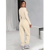 image:imageANRABESS Womens 2 Piece Sweatsuits Long Sleeve Tight Shirt Tops Joggers Fleece Sweatpants Sets 2026 Fall Sweat Lounge OutfitsYellow Apricot