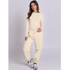 image:imageANRABESS Womens 2 Piece Sweatsuits Long Sleeve Tight Shirt Tops Joggers Fleece Sweatpants Sets 2026 Fall Sweat Lounge OutfitsYellow Apricot