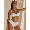 image:imageANRABESS Womens Bikini Set 2 Piece Swimsuit with Underwire Top and Ruffle Bottom Cute Bathing Suit for Beach VacationWhite