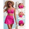 image:imageANRABESS Womens Bikini Sets Two Piece Swim Skirt High Waisted Swimsuits Tummy Control UWire Bathing Suit 2026 Beach SwimwearHot Pink