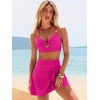 image:imageANRABESS Womens Bikini Sets Two Piece Swim Skirt High Waisted Swimsuits Tummy Control UWire Bathing Suit 2026 Beach SwimwearHot Pink