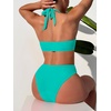 image:imageANRABESS Womens Bikini Sets Two Piece Swimsuits High Waisted Halter Twist Front Bathing Suit 2026 Summer Beach SwimwearAqua
