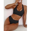 image:imageANRABESS Womens Bikini Sets Two Piece Swimsuits High Waisted Halter Twist Front Bathing Suit 2026 Summer Beach SwimwearBlack