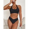 image:imageANRABESS Womens Bikini Sets Two Piece Swimsuits High Waisted Halter Twist Front Bathing Suit 2026 Summer Beach SwimwearBlack
