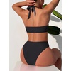 image:imageANRABESS Womens Bikini Sets Two Piece Swimsuits High Waisted Halter Twist Front Bathing Suit 2026 Summer Beach SwimwearBlack