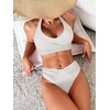 image:imageANRABESS Womens Bikini Sets Two Piece Swimsuits High Waisted Halter Twist Front Bathing Suit 2026 Summer Beach SwimwearWhite