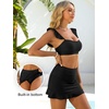 image:imageANRABESS Womens High Waisted Bikini Skirt Set Built in Buttom Two Piece Swimsuits 2026 Summer Beach Bathing Suit SwimwearBlack