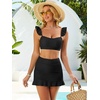 image:imageANRABESS Womens High Waisted Bikini Skirt Set Built in Buttom Two Piece Swimsuits 2026 Summer Beach Bathing Suit SwimwearBlack