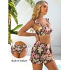 image:imageANRABESS Womens High Waisted Bikini Skirt Set Built in Buttom Two Piece Swimsuits 2026 Summer Beach Bathing Suit SwimwearBlack Multi Floral