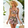 image:imageANRABESS Womens High Waisted Bikini Skirt Set Built in Buttom Two Piece Swimsuits 2026 Summer Beach Bathing Suit SwimwearBlack Multi Floral