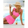 image:imageANRABESS Womens High Waisted Bikini Skirt Set Built in Buttom Two Piece Swimsuits 2026 Summer Beach Bathing Suit SwimwearLight Pink