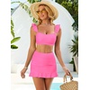 image:imageANRABESS Womens High Waisted Bikini Skirt Set Built in Buttom Two Piece Swimsuits 2026 Summer Beach Bathing Suit SwimwearLight Pink