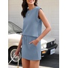 image:imageANRABESS Womens Summer 2 Piece Short Skirt Sets 2026 Cap Sleeve Top Athletic Skort Workout Tennis Matching Set Travel OutfitsLight Blue
