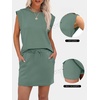 image:imageANRABESS Womens Summer 2 Piece Short Skirt Sets 2026 Cap Sleeve Top Athletic Skort Workout Tennis Matching Set Travel OutfitsLight Green