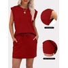 image:imageANRABESS Womens Summer 2 Piece Short Skirt Sets 2026 Cap Sleeve Top Athletic Skort Workout Tennis Matching Set Travel OutfitsRed