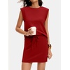 image:imageANRABESS Womens Summer 2 Piece Short Skirt Sets 2026 Cap Sleeve Top Athletic Skort Workout Tennis Matching Set Travel OutfitsRed