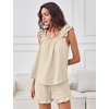 image:imageANRABESS Womens Summer Lounge Set 2 Piece Outfits Ruffle Tank Top and Shorts Set 2026 Beach Vacation Cover Up ClothesWhite