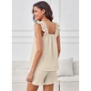 image:imageANRABESS Womens Summer Lounge Set 2 Piece Outfits Ruffle Tank Top and Shorts Set 2026 Beach Vacation Cover Up ClothesWhite