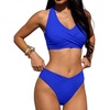image:imageANRABESS Womens Bikini Sets Two Piece Swimsuits High Waisted Halter Twist Front Bathing Suit 2026 Summer Beach SwimwearRoyal Blue